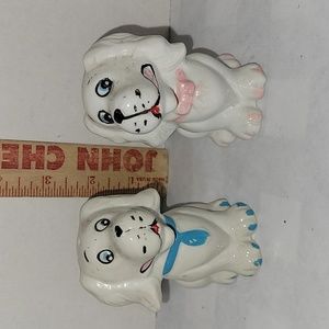 Vintage Sweet Boy and Girl Dog Salt and Pepper Shaker Set